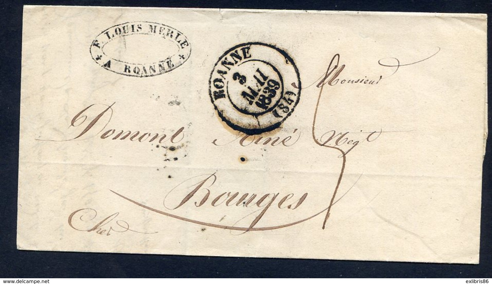 240520//// LETTRE PRECURSEUR...........ROANNE - 1801-1848: Precursors XIX