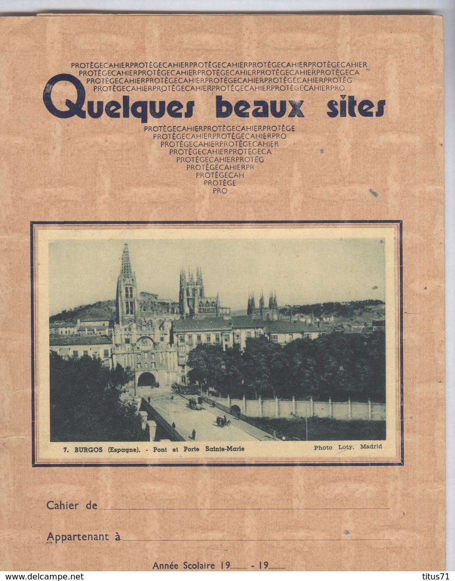 Protège Cahier Quelques Beaux Sites - Burgos - 4 Volets - Etat Moyen - W