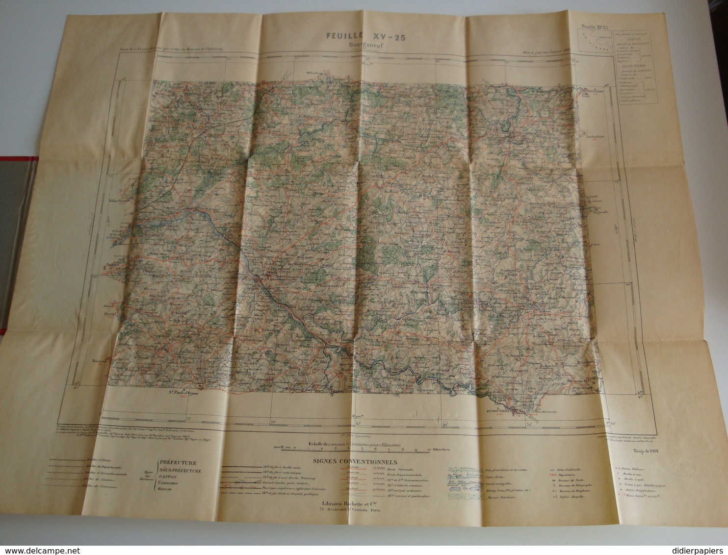 Carte Régionale De Bourganeuf éditée Par Le Ministère De L'Intérieur, Creuse,Haute-Vienne - Geographical Maps