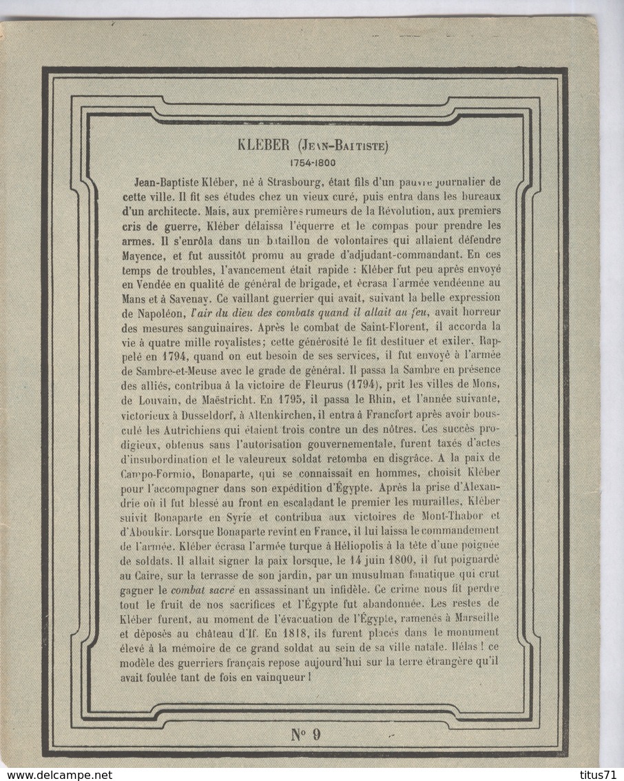 Protège Cahier Français Illustres - Kléber - Bon état - C