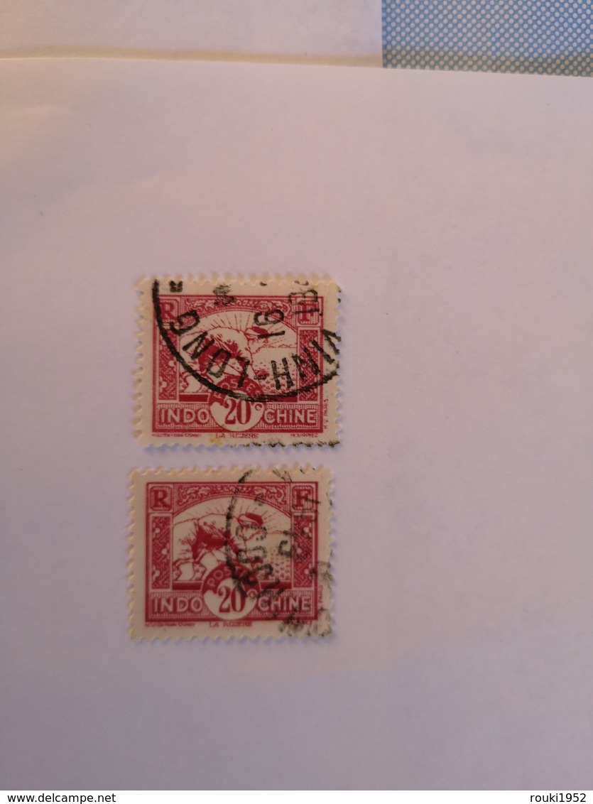 VEND 2 BEAUX TIMBRES D ' INDOCHINE N° 163 , OBLITERATION " COCHINCHINE Et VINH LONG " !!! - Oblitérés