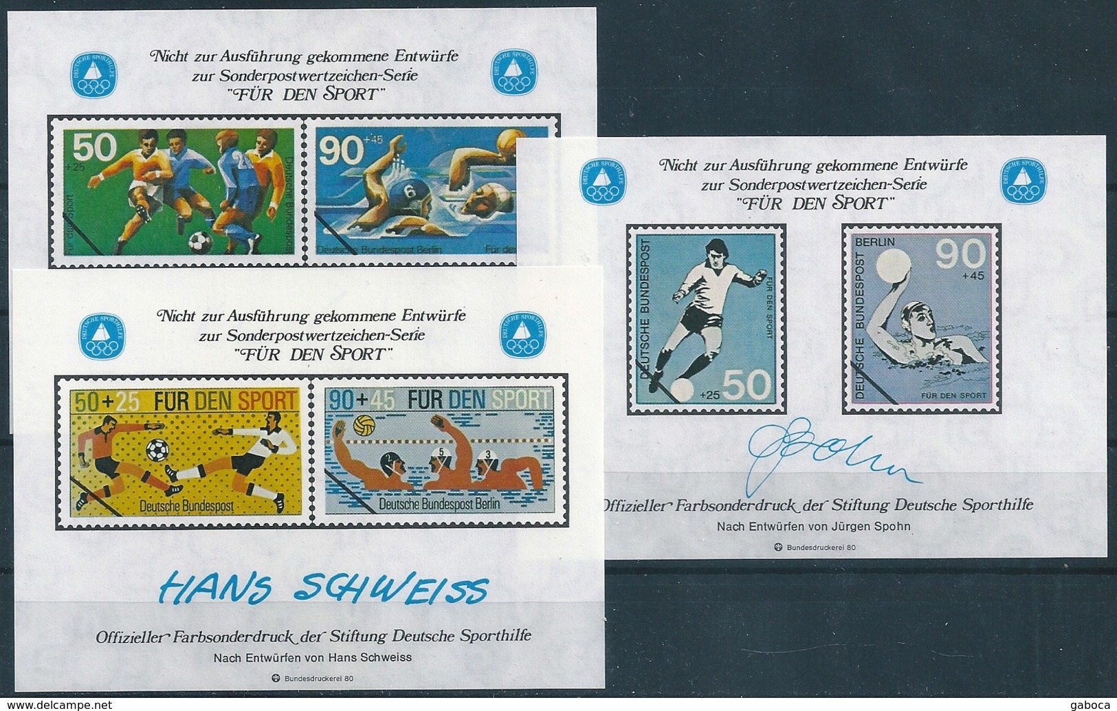 2107 Germany Berlin For Sport Aid Water Polo Football Soccer Official Special Colour Print 3xS/S MNH Lot#99 - Water-Polo