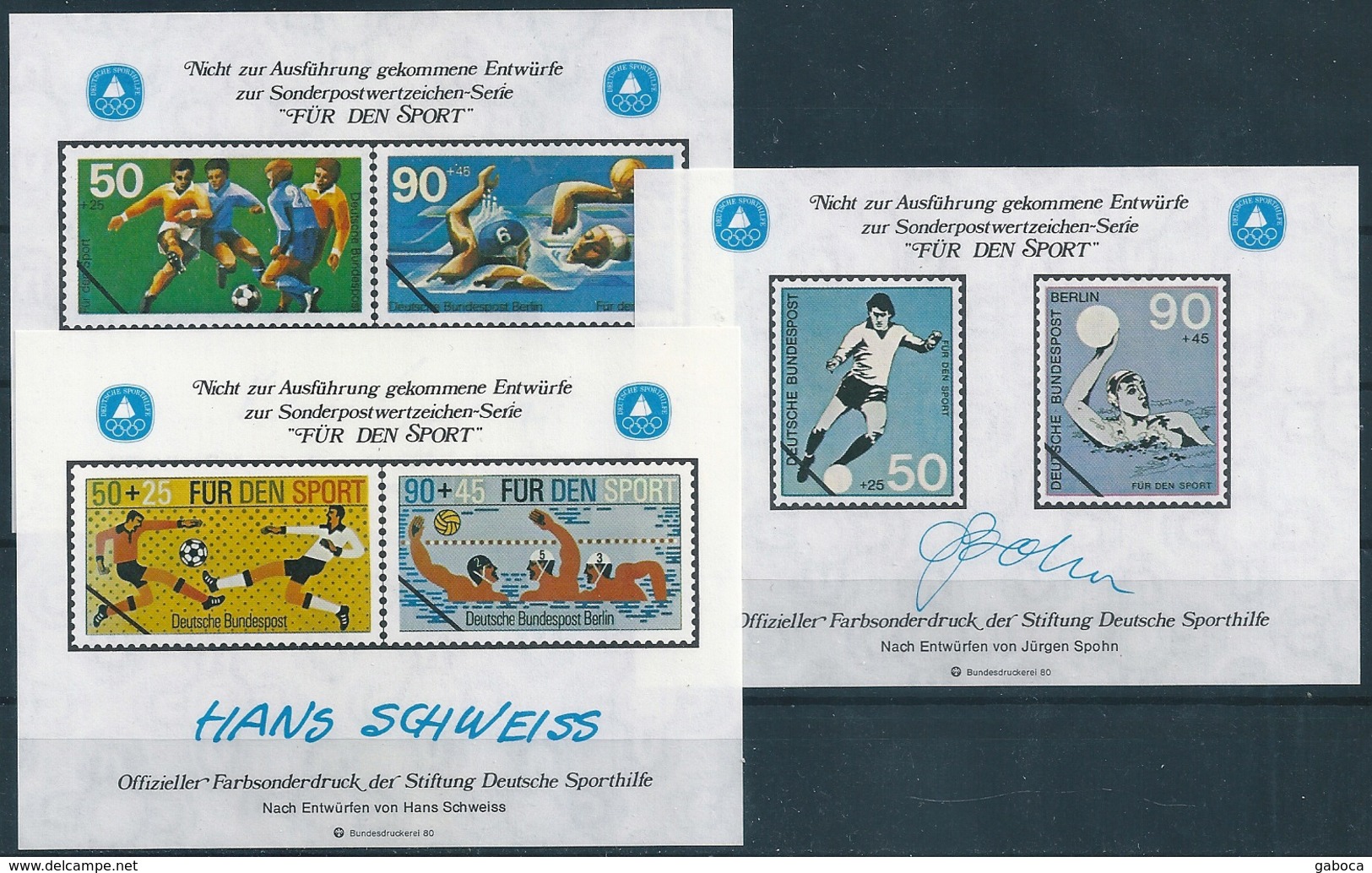 2107 Germany Berlin For Sport Aid Water Polo Football Soccer Official Special Colour Print 3xS/S MNH Lot#99 - Wasserball