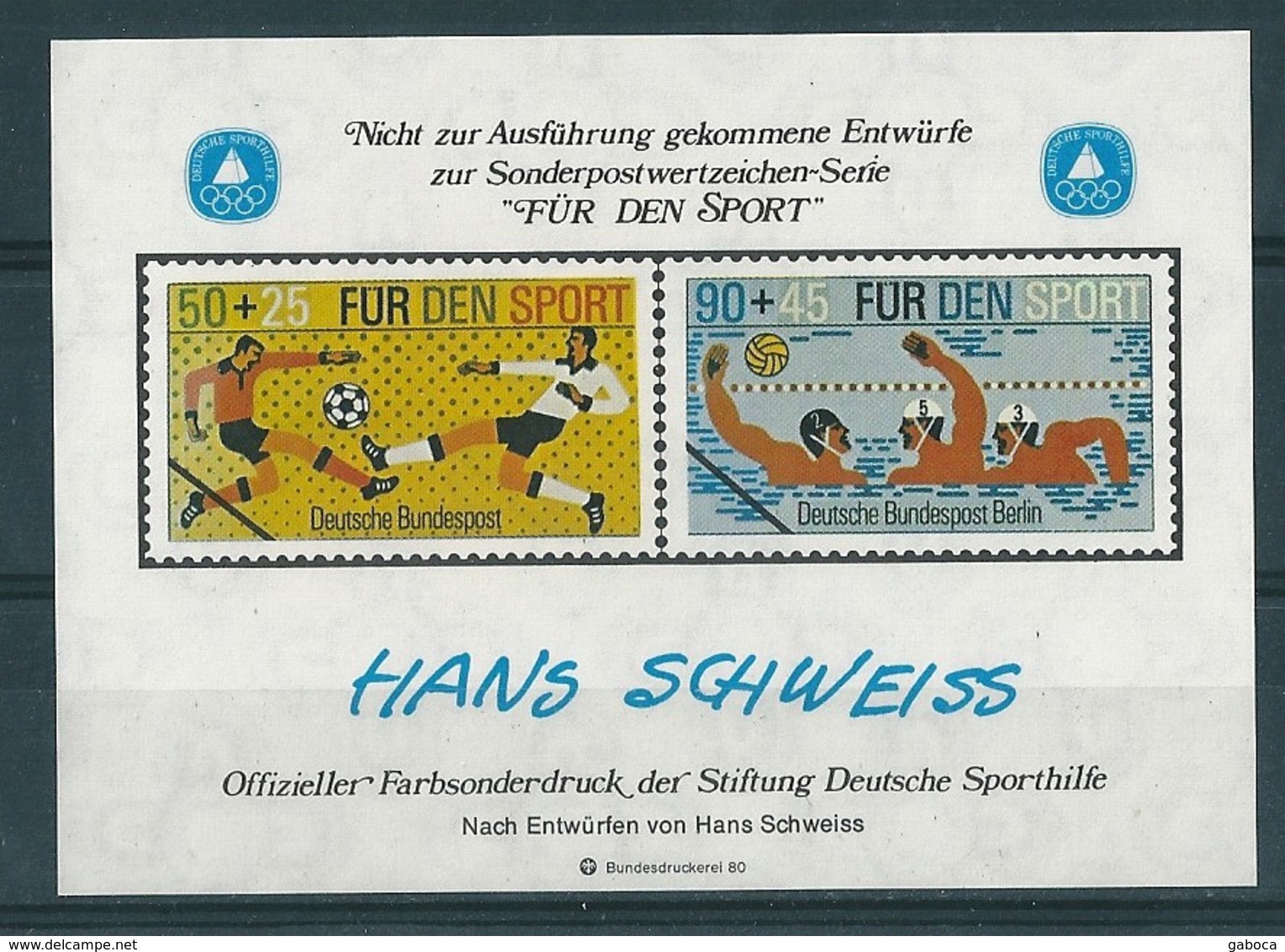 2107 Germany Berlin For Sport Aid Water Polo Football Soccer Official Special Colour Print 3xS/S MNH Lot#99 - Water-Polo