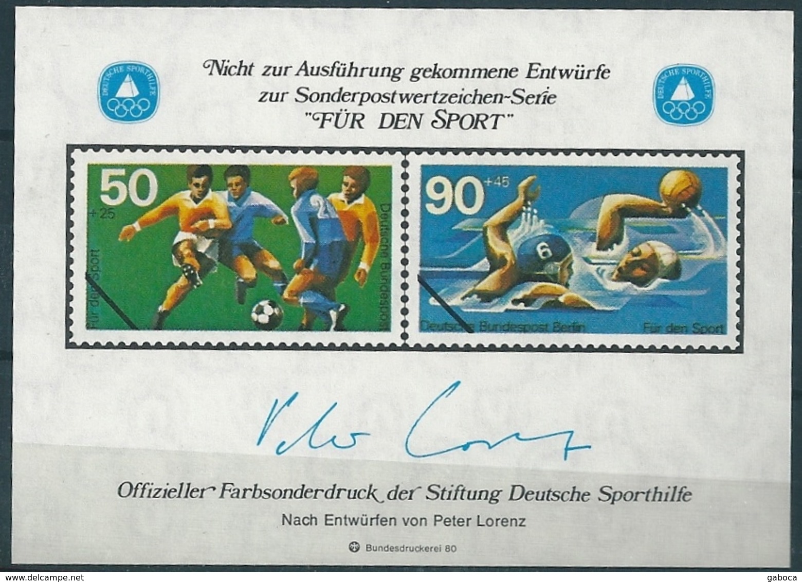 2107 Germany Berlin For Sport Aid Water Polo Football Soccer Official Special Colour Print 3xS/S MNH Lot#99 - Water Polo