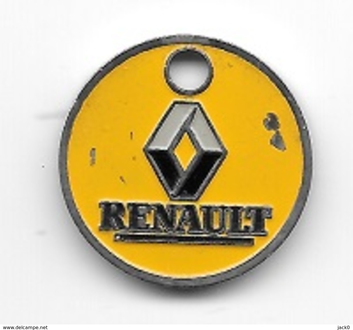 Jeton De Caddie  Ville, Automobiles  RENAULT  Verso  ETS  BLOT  60740  ST  MAXIMIN   Recto  Verso  ( Utilisé ) - Trolley Token/Shopping Trolley Chip