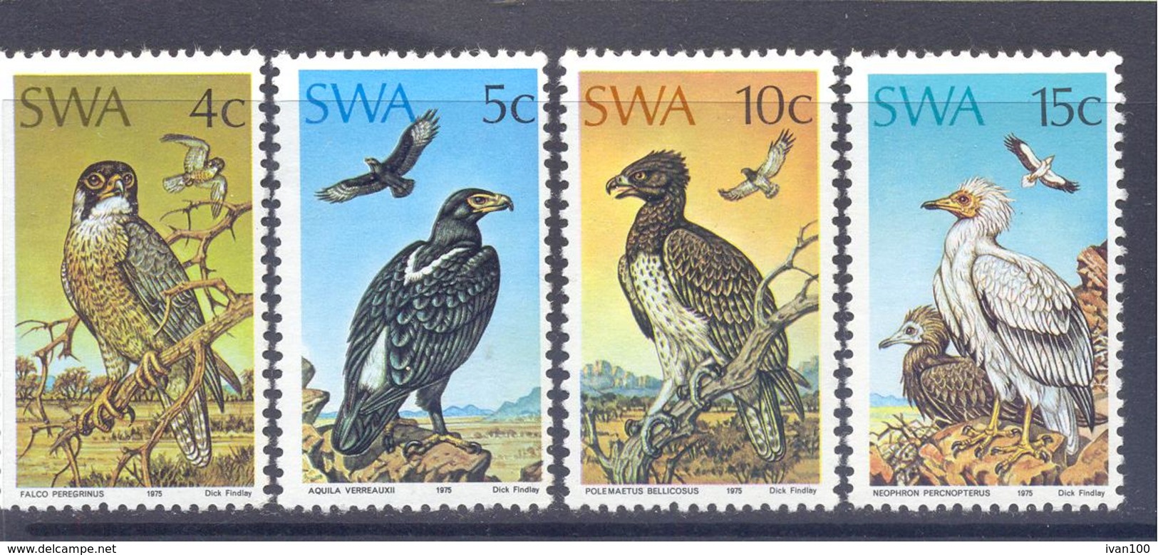 1975. Namibia/SWA, Protected Birds Of Prey, 4v, Mint/** - Namibie (1990- ...)