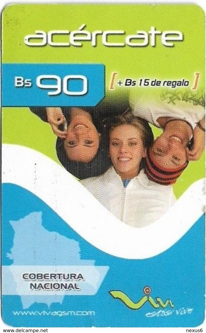 Bolivia - Viva - Acércate 3 Women, 27.06.2007, GSM Refill 90Bs, Used - Bolivië