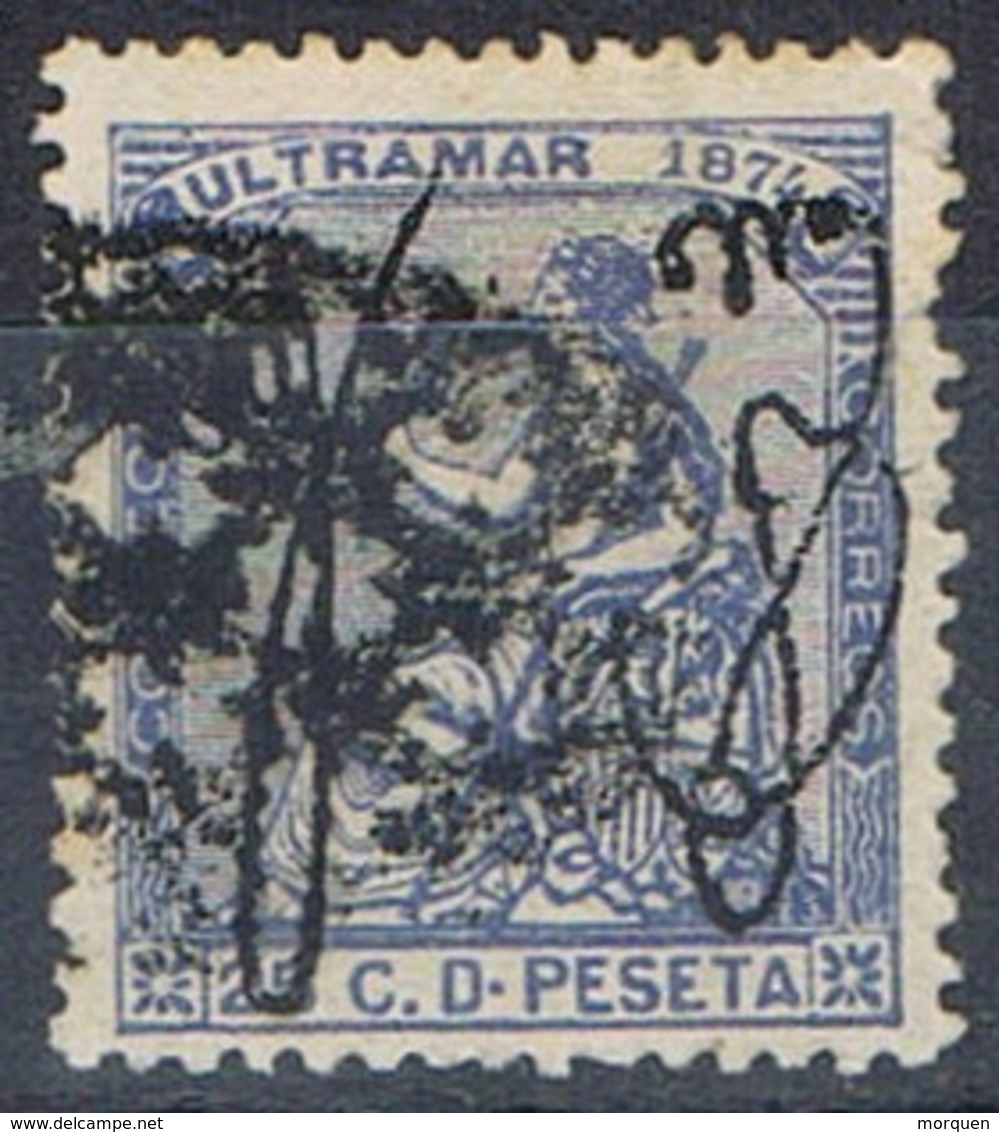 Sello 25 Cts Alegoria, Colonia Española PUERTO RICO 1874,  Num 4 º - Puerto Rico