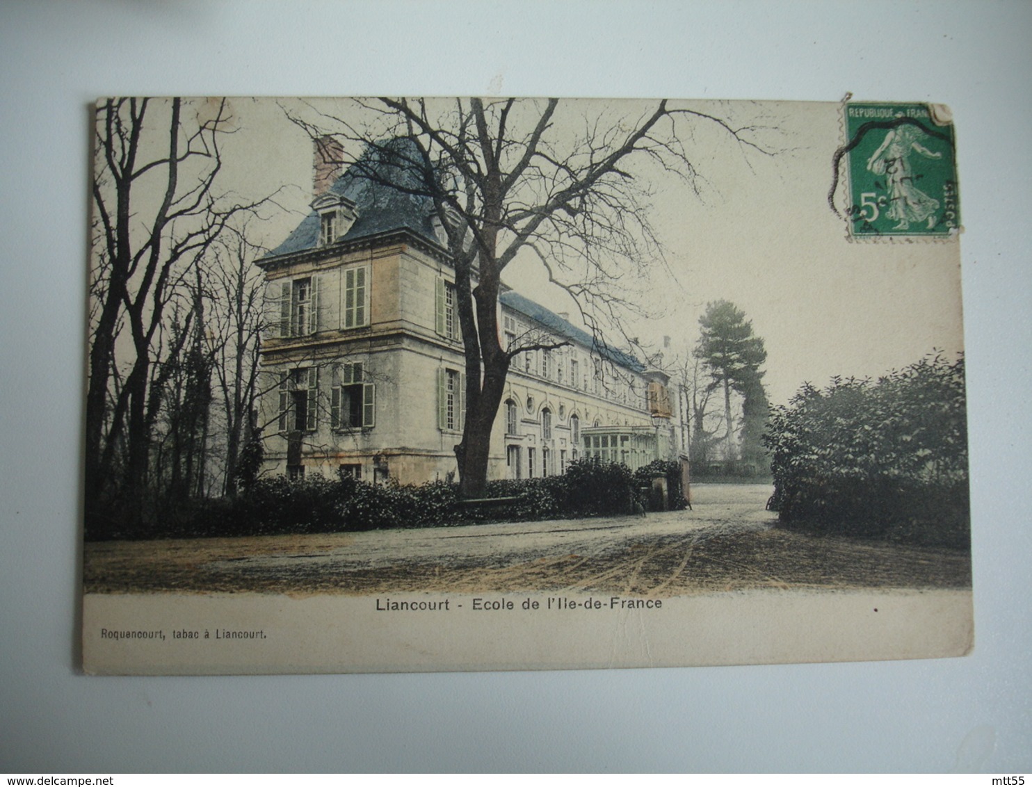 Cpa 60 Carte Colorisee Liancourt Ecole Ile De France - Liancourt