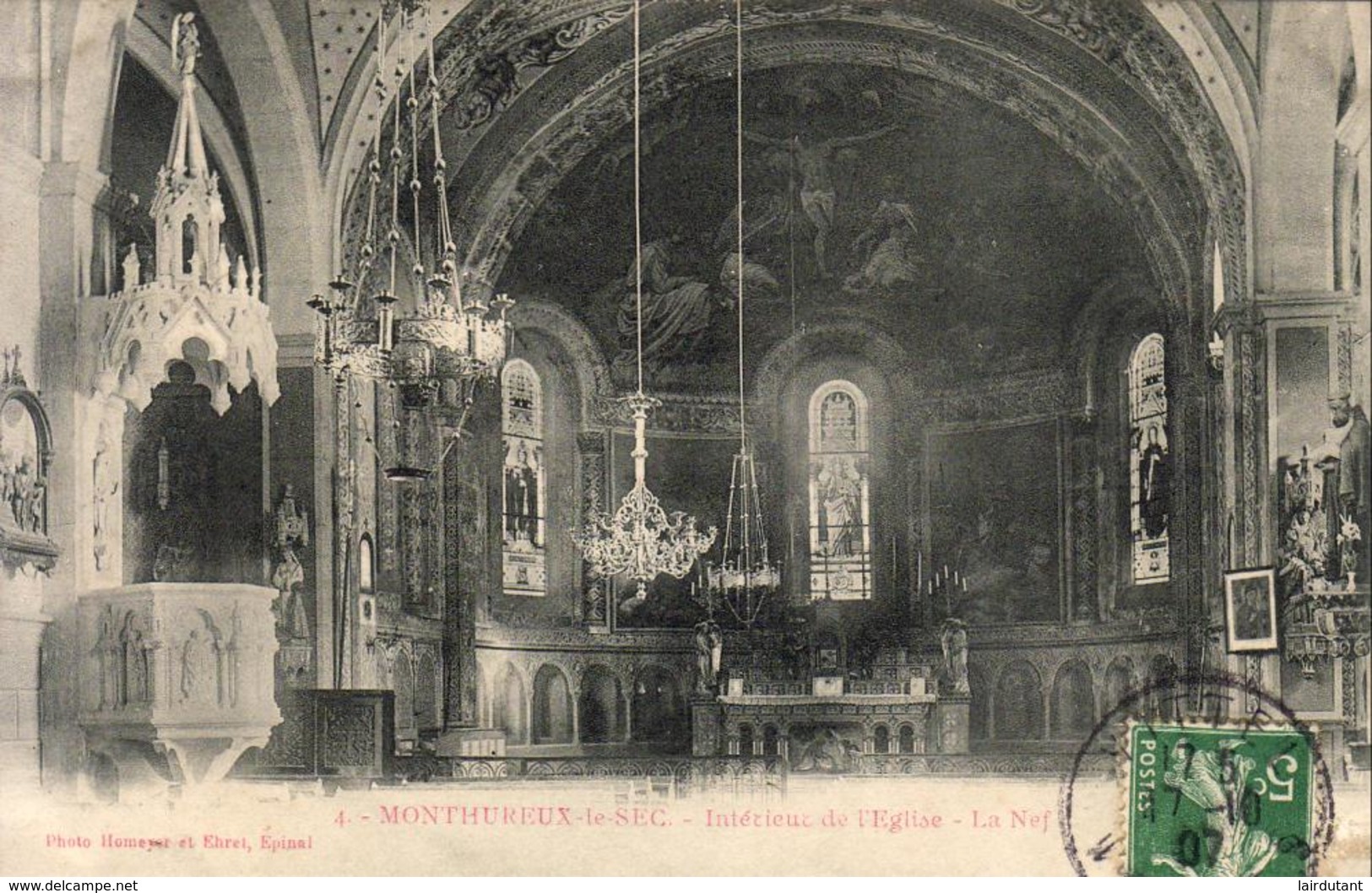 D88  MONTHUREUX LE SEC  Intérieur De L'Église  La Nef  ..... Carte Peu Courante - Autres & Non Classés