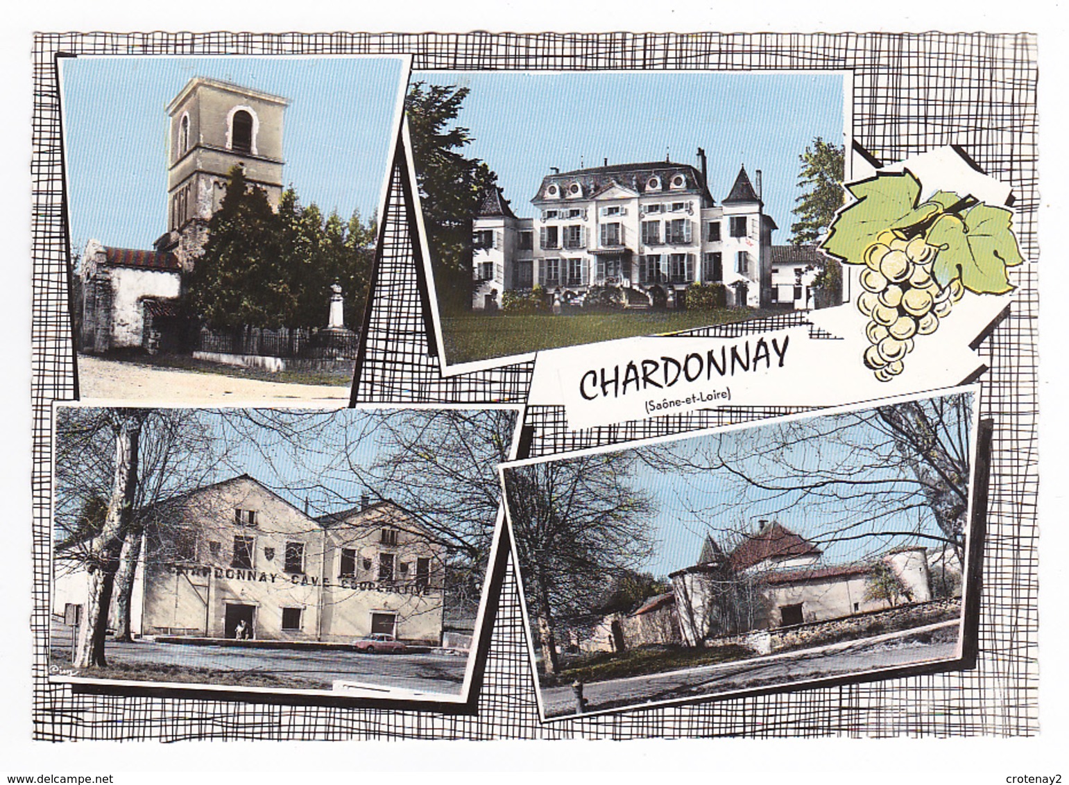 71 Chardonnay Entre Tournus Et Macon N°3 En 4 Vues Et Blason VOIR ZOOM Cave Coopérative Raisin Dauphine Renault - Macon