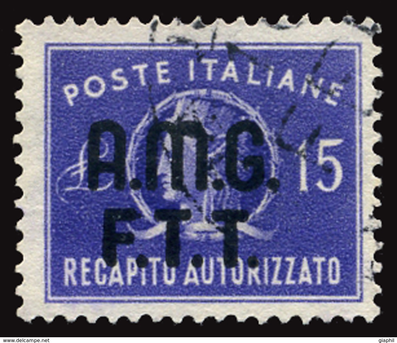 ITALY ITALIA TRIESTE A 1949 RECAPITO AUTORIZZATO 15 L. (Sass. 3) USATO OFFERTA! - Afgestempeld