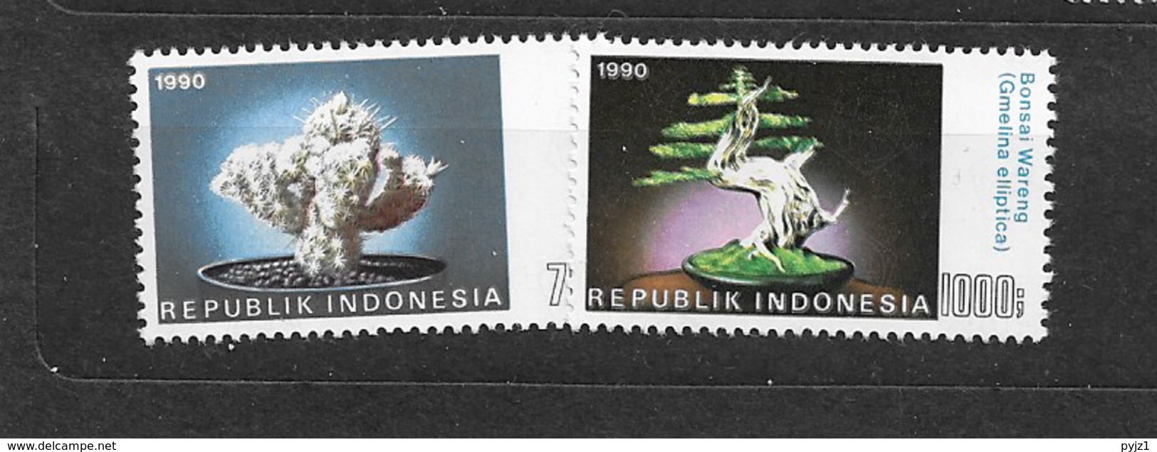 1990 MNH Indonesia, Michel 1340-41 Postfris** - Cactus