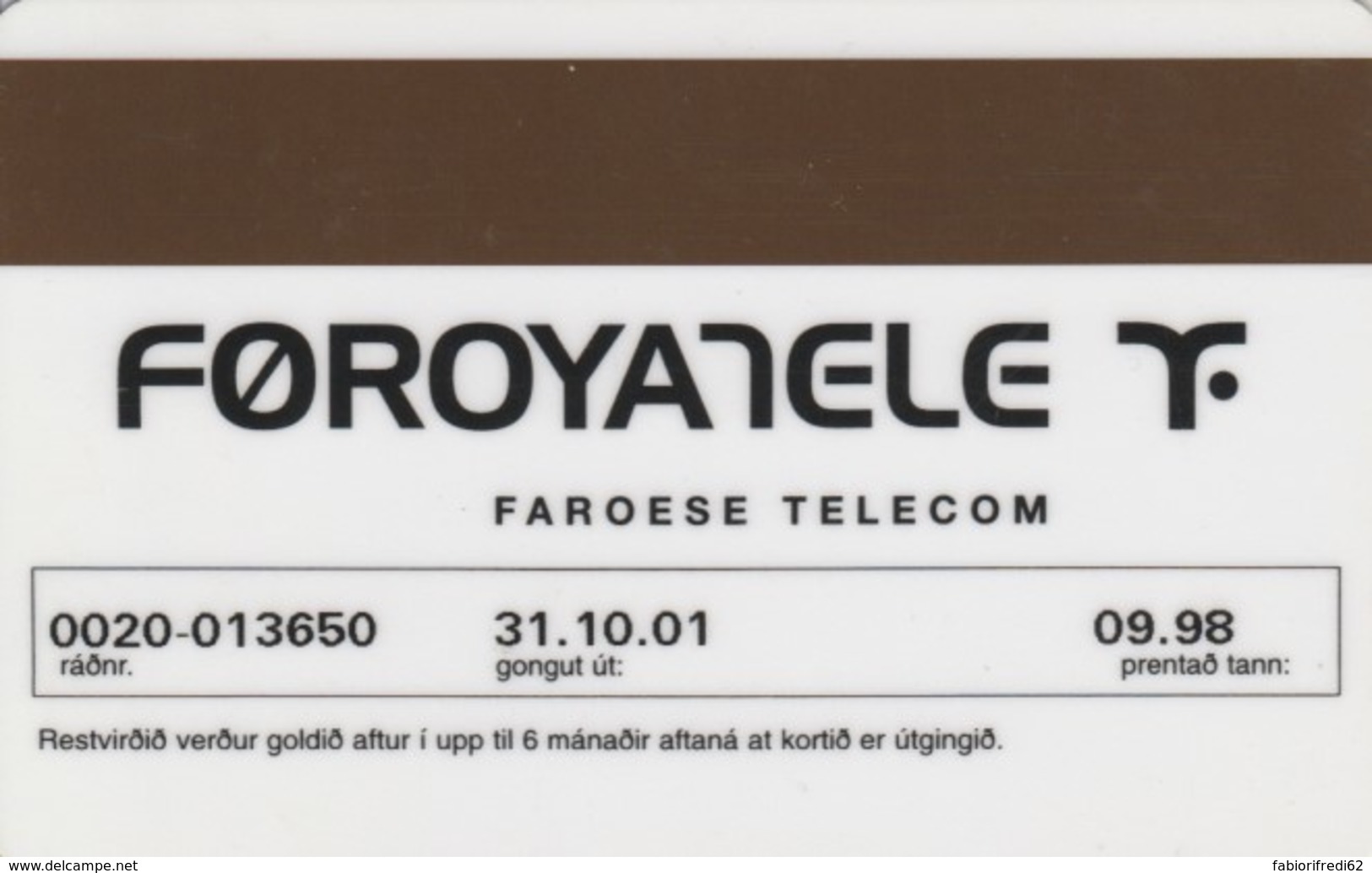 PHONE CARD FAROER (E60.18.3 - Faeroër