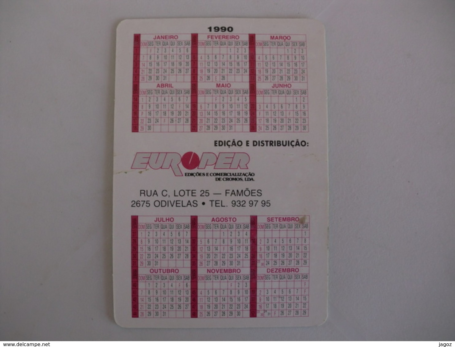 Football Futebol Clube União Micaelense Açores Portugal Portuguese Pocket Calendar 1990 - Small : 1981-90