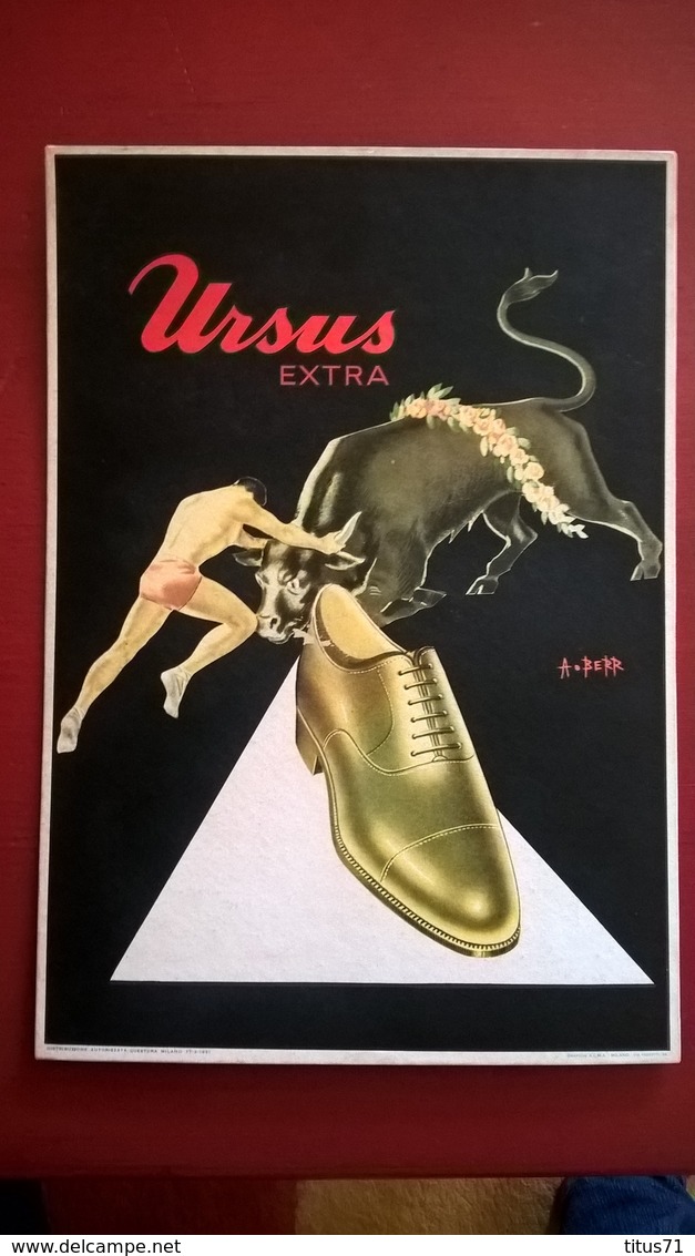 PLV Publicitaire Ursus Extra  - Illustrateur Berr - 23 X 33 Cm - Très Bon état - Circa 1960 - Publicités