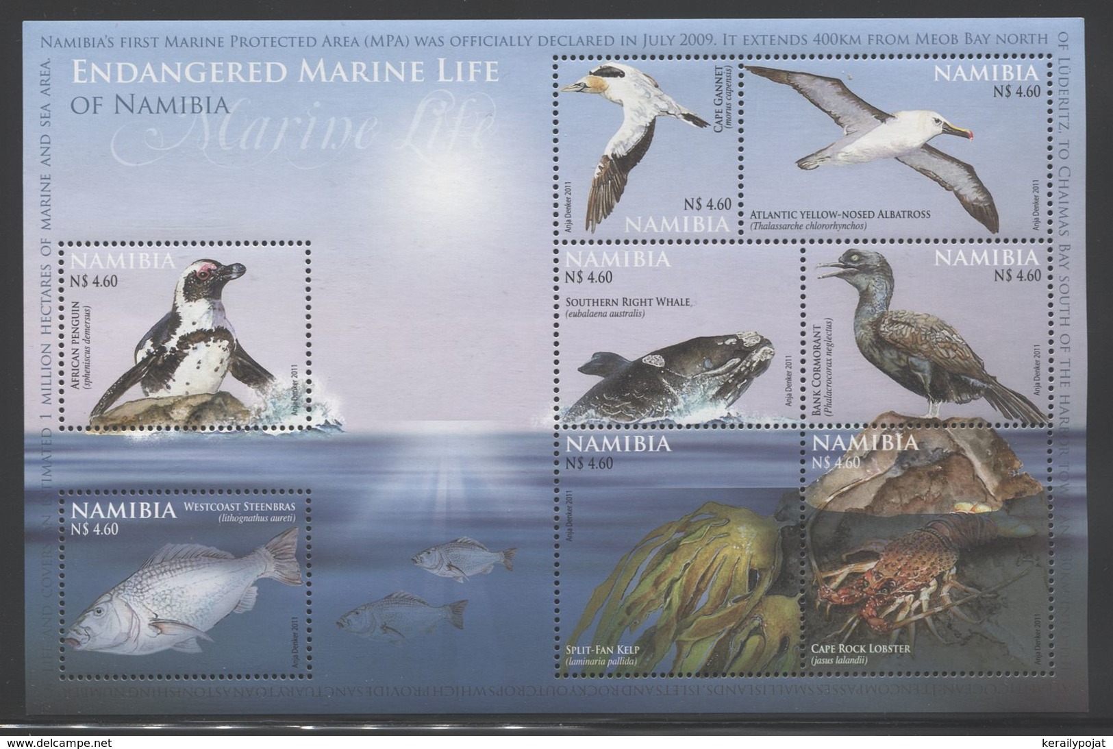 Namibia - 2011 Sea Life Block MNH__(THB-2045) - Namibië (1990- ...)