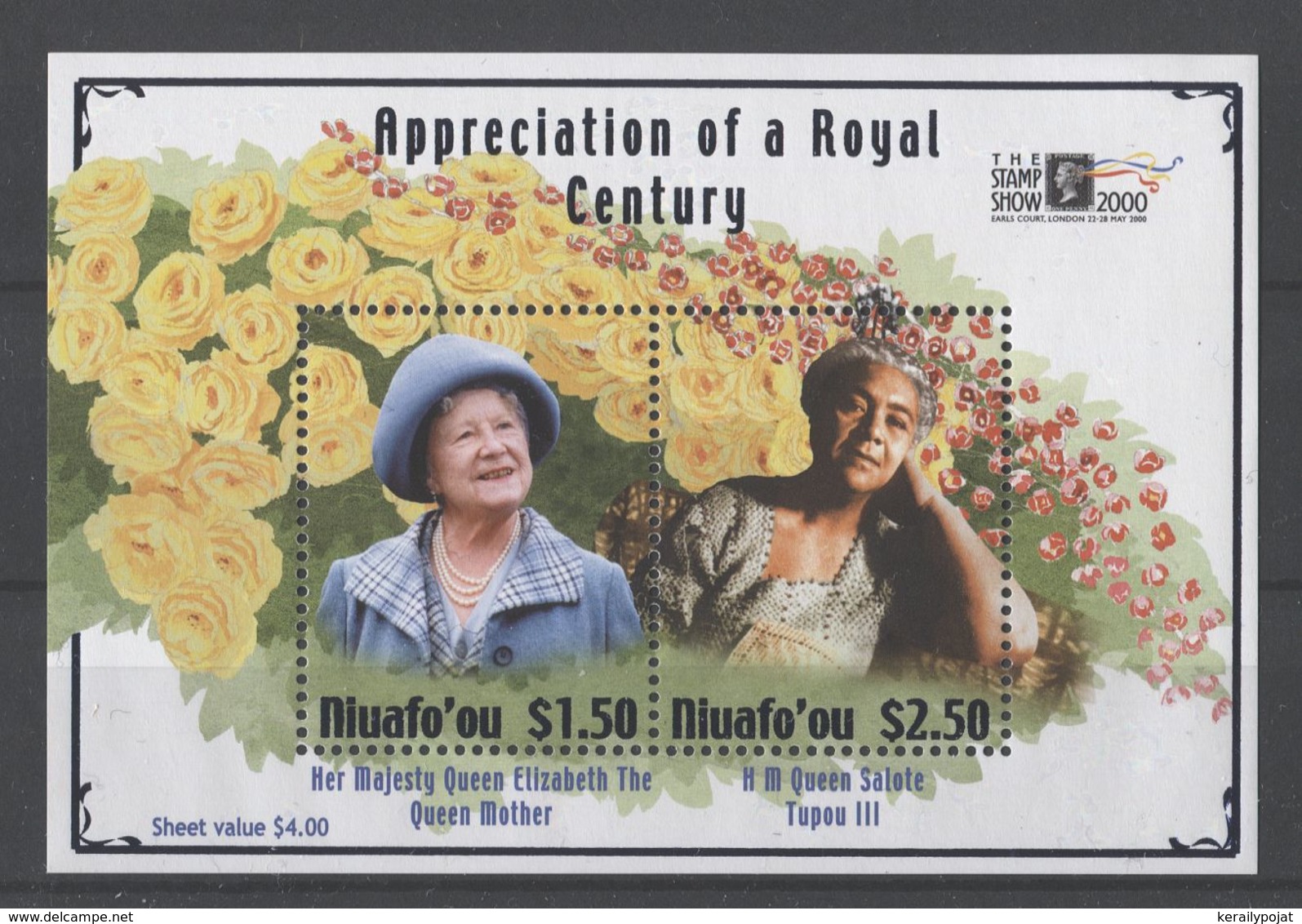 Niuafo'ou - 2000 Queen Mother Block MNH__(TH-18218) - Tonga (1970-...)
