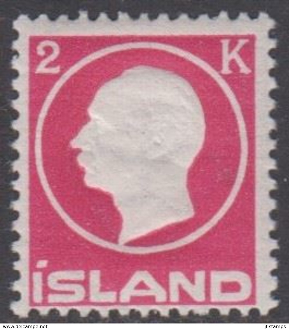 1912. King Frederik VIII. 2 Kr. Rose (Michel 74) - JF361906 - Unused Stamps