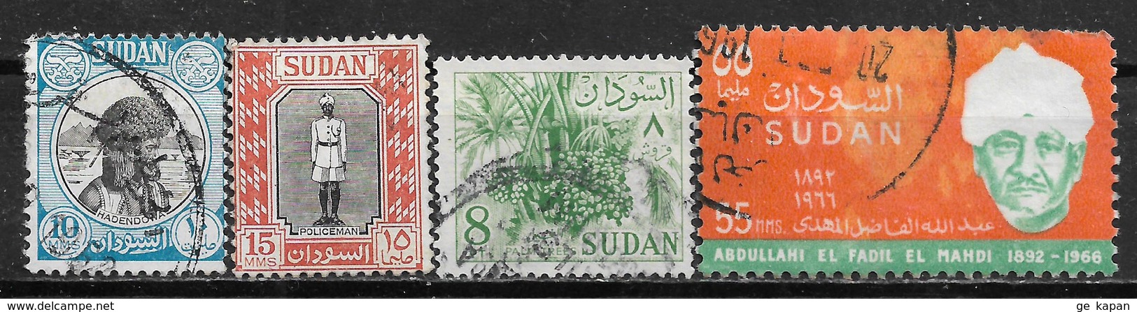 1951-1968 SUDAN SET OF 4 USED STAMPS (Michel # 136,137,188x,244) CV €1.80 - Sudan (1954-...)