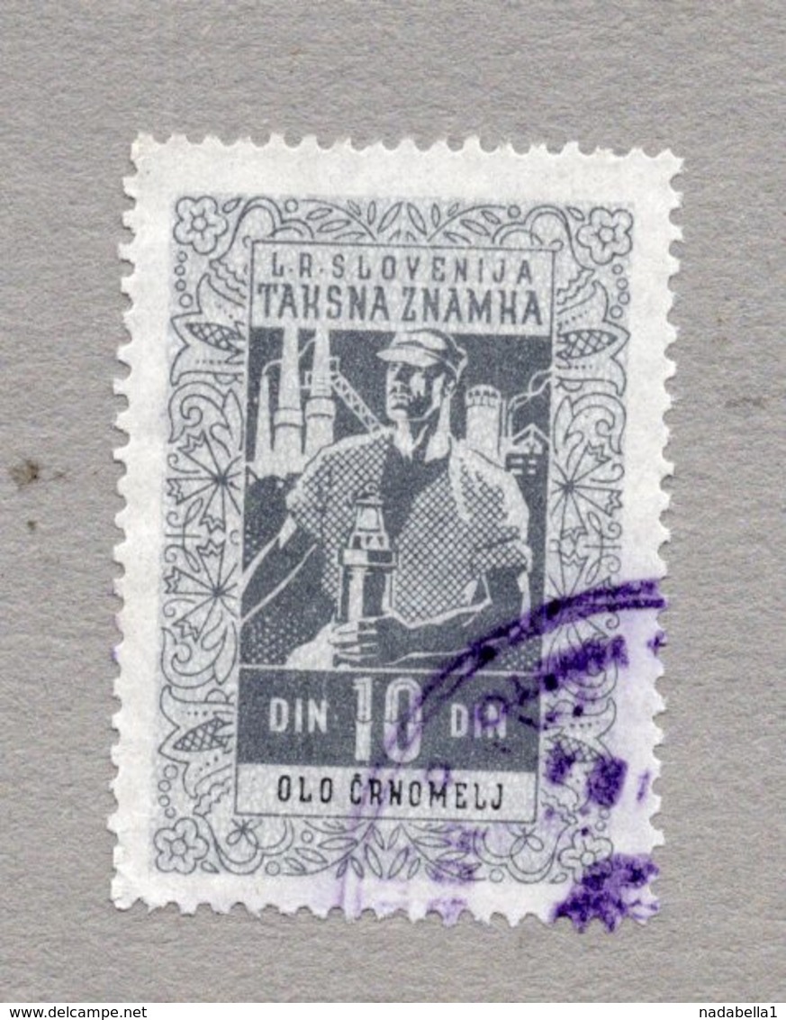 1950s YUGOSLAVIA, SLOVENIA, 10 DIN OLO CRNOMELJ MUNICIPALITY REVENUE STAMP - Slowenien