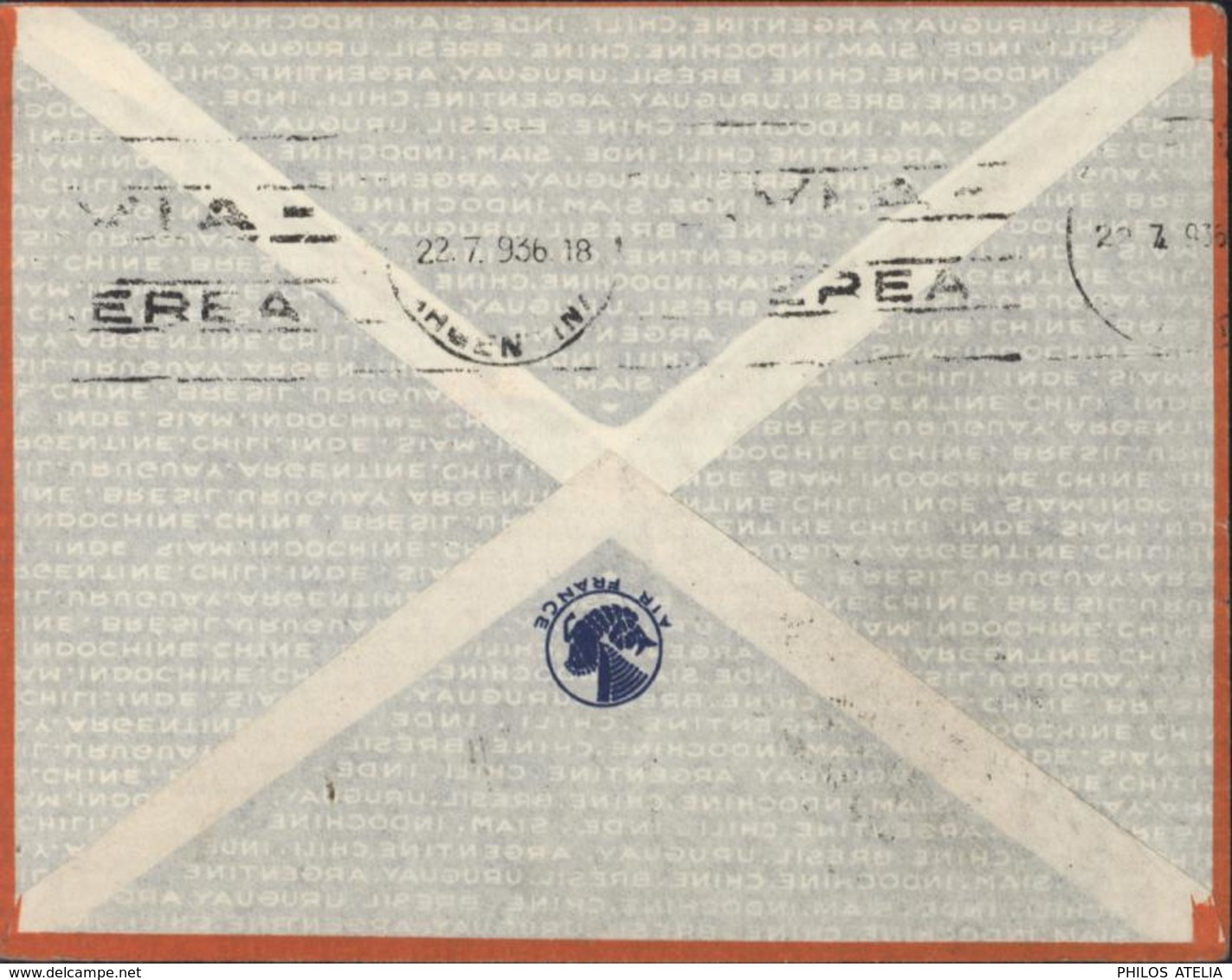 Par Avion Daguin 100ème Traversée Aérienne De L'atlantique Sud Enveloppe Amérique Du Sud Extrême Orient Via Air France - 1960-.... Brieven & Documenten