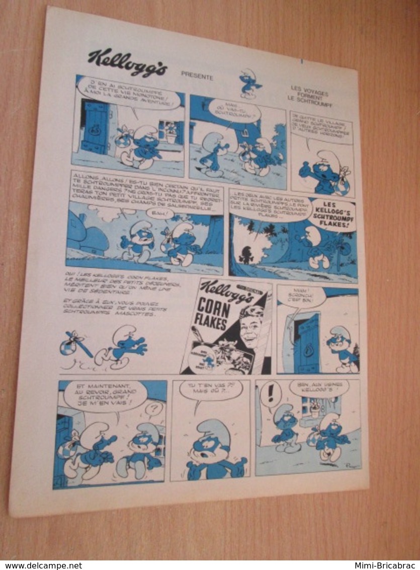 SPITIN20 Page Revue SPIROU Années 60/70 : Rare PUBLICITE PEYO SCHTROUMPFS CEREALES KELLOGG'S - Schtroumpfs, Les - Los Pitufos