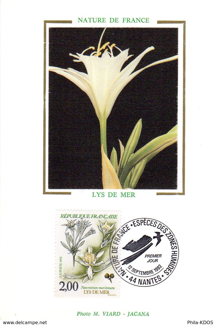 &#9989; " LYS DE MER / ORCHIDEE " Sur Carte Maximum Sur Soie De 1992 N° YT 2766 Parfait état CM - Orchideen