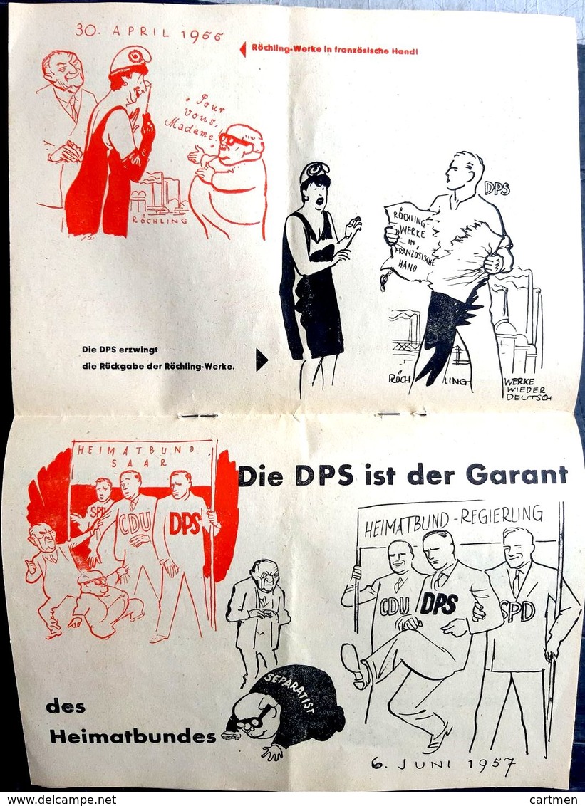 LA SARRE SARR RATTACHEMENT A L'ALLEMAGNE PLAQUETTE DE PROPAGANDE PRO ALLEMANDE ILLUSTREE  1957 - 1939-45