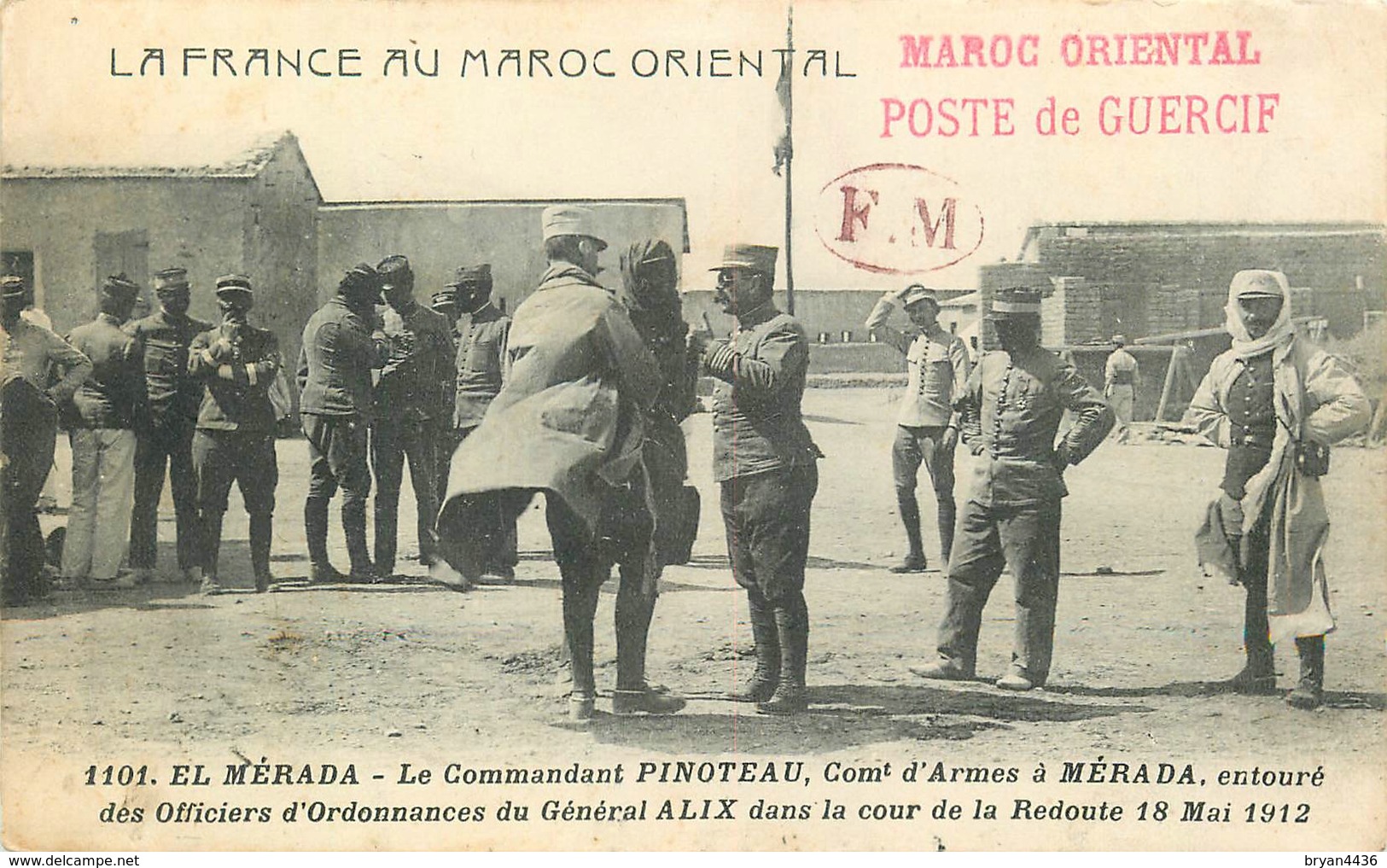 2° REGIMENT DE SAPHIS - (BEAU CACHET)CAMPAGNE DU MAROC ORIENTAL - 1912 - POSTE DE GUERCIF (CACHET) F.M.(CACH-ET) - Andere Kriege