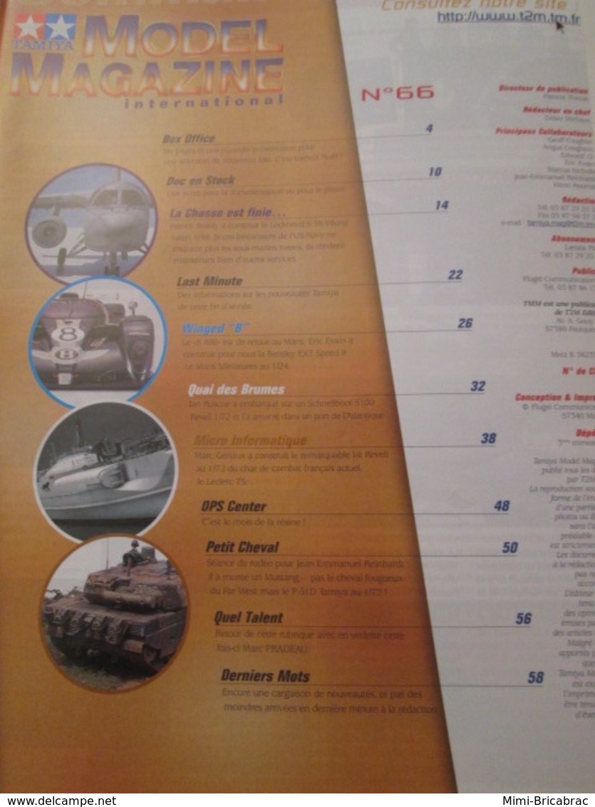 WW2013-2 Revue Maquettiste Plastique / TAMIYA MODEL MAGAZINE N°66 De 2003 Valait 5,40€ , Sommaire En Photo 2 Ou 3 - Frankrijk