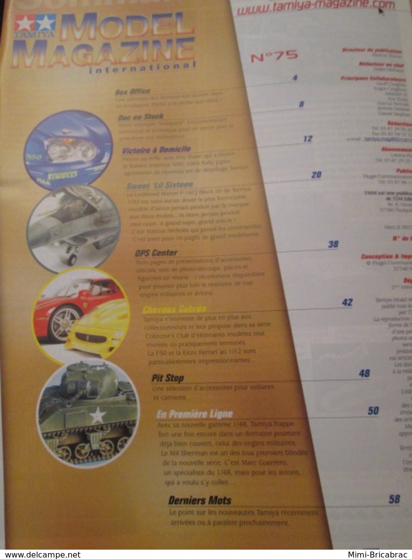 WW2013-2 Revue Maquettiste Plastique / TAMIYA MODEL MAGAZINE N°75 De 2004 Valait 5,40€ , Sommaire En Photo 2 Ou 3 - Frankrijk