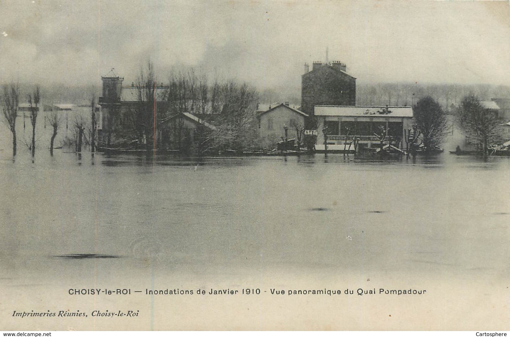 CPA 94 Val De Marne Choisy Le Roi Inondations De Janvier 1910 Vue Panoramique Du Quai Pompadour - Choisy Le Roi