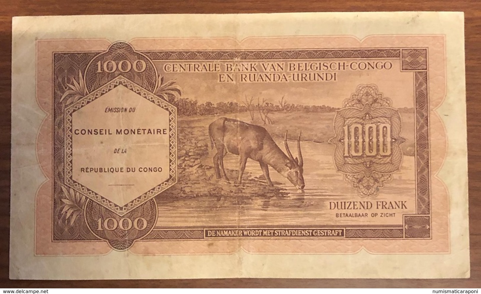 Congo Belga Ruanda Urundi 1000 Francs 1962 Pick#2 LOTTO 2379 - Non Classificati