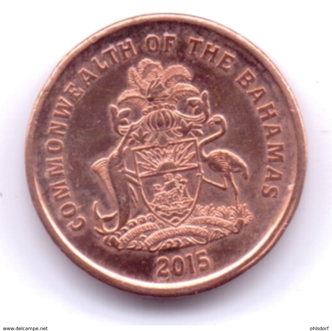 BAHAMAS 2015: 1 Cent, Non-magnetic, KM 218.2 - Bahamas