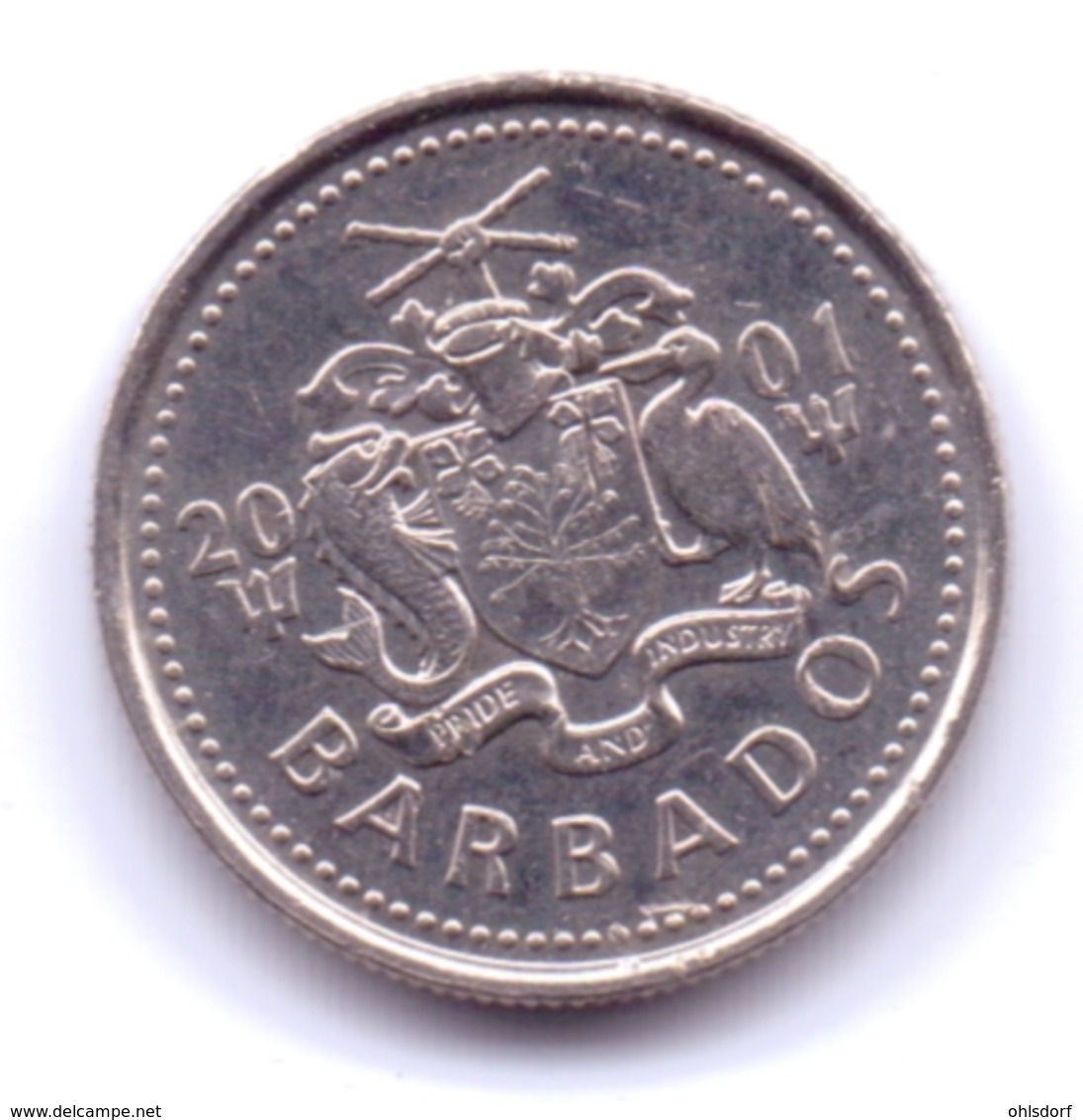 BARBADOS 2001: 10 Cents, KM 12 - Barbados