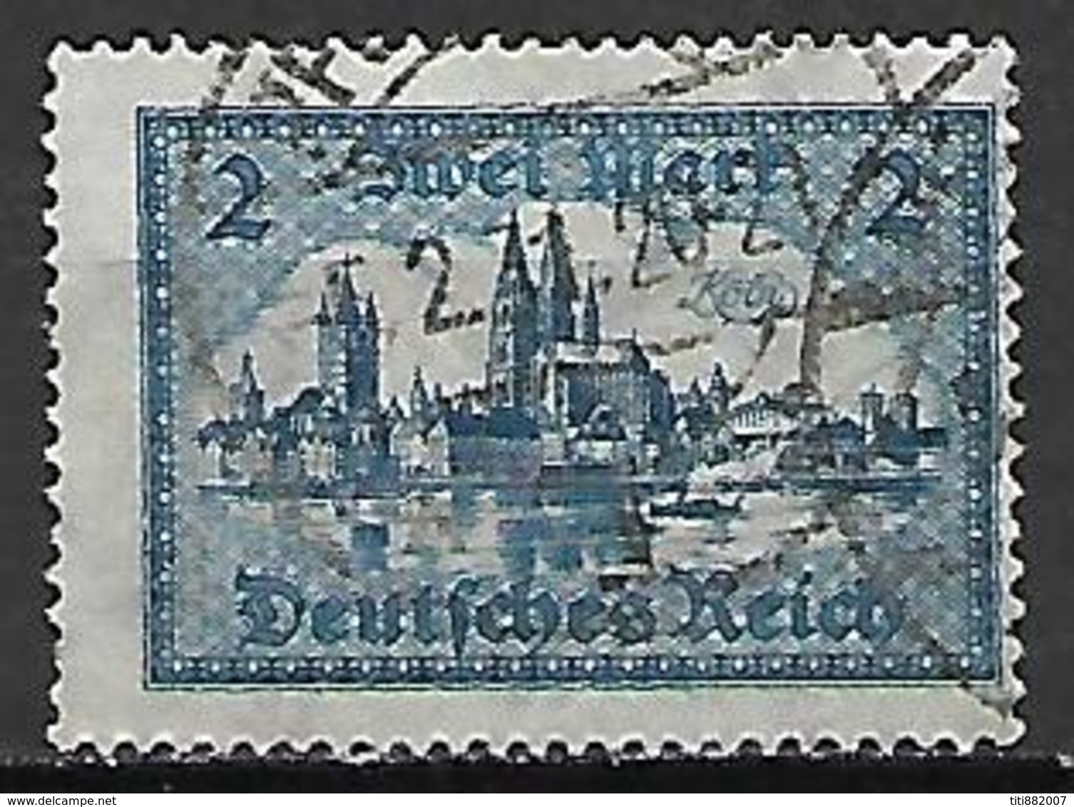 ALLEMAGNE    -   1924 / 25  .  Y&T N° 356  Oblitéré.  Vue De Cologne - Gebraucht