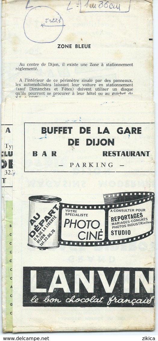 Map - DIJON - Capitale De La Bourgogne / France, - Edition 1968 Plan Du Centre Ville - Autres & Non Classés