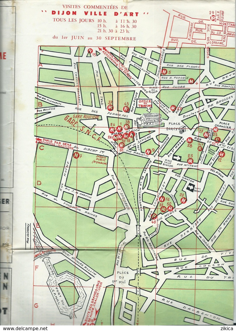 Map - DIJON - Capitale De La Bourgogne / France, - Edition 1968 Plan Du Centre Ville - Autres & Non Classés