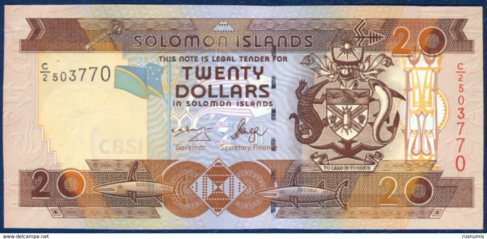 SOLOMON ISLANDS 20 DOLLARS P-28a 2004 UNC - Solomon Islands