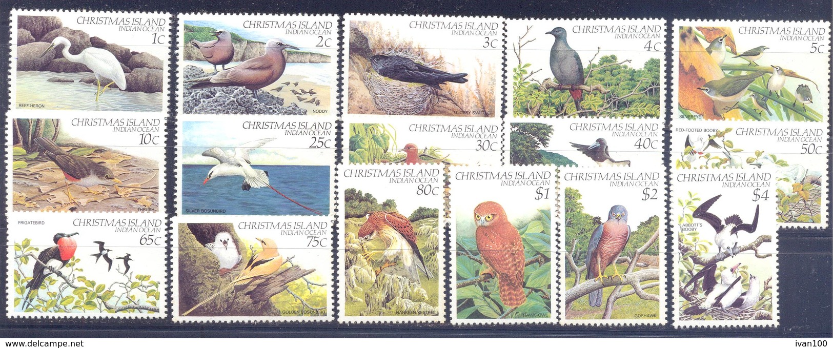 1982. Christmas Island, Birds, 16v, Mint/** - Christmas Island