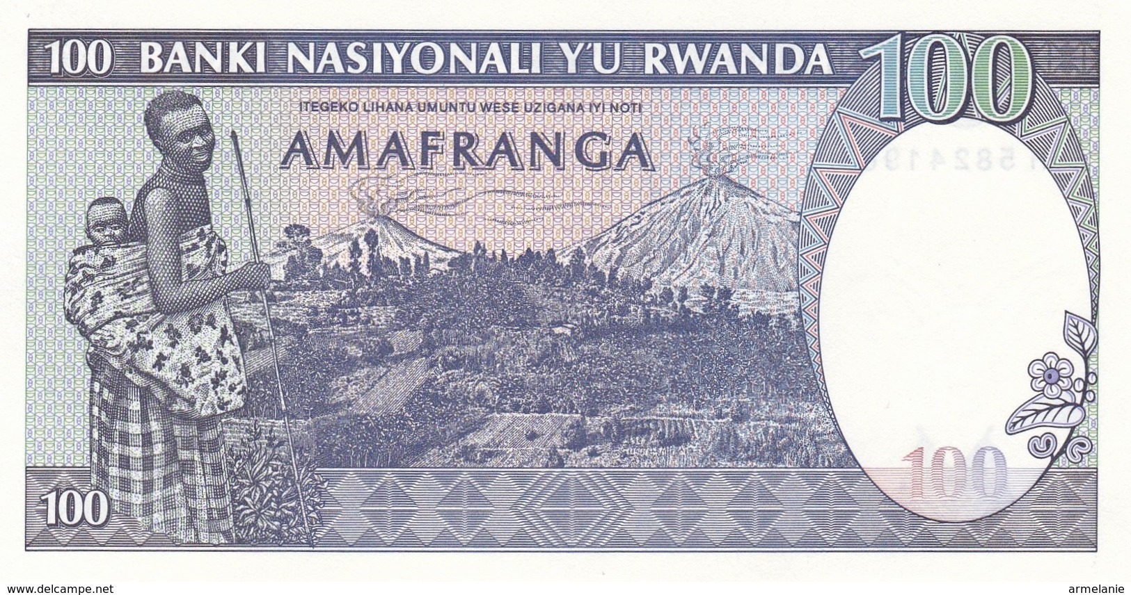 BILLET 100 FRANCS BANQUE NATIONALE DU RWANDA - Rwanda