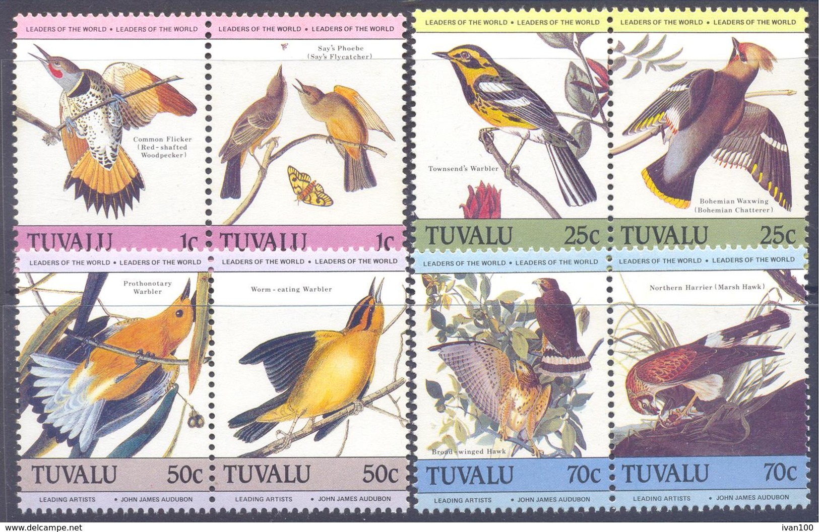 1985. Tuvalu, Audubon, Birds, 8v, Mint/** - Tuvalu