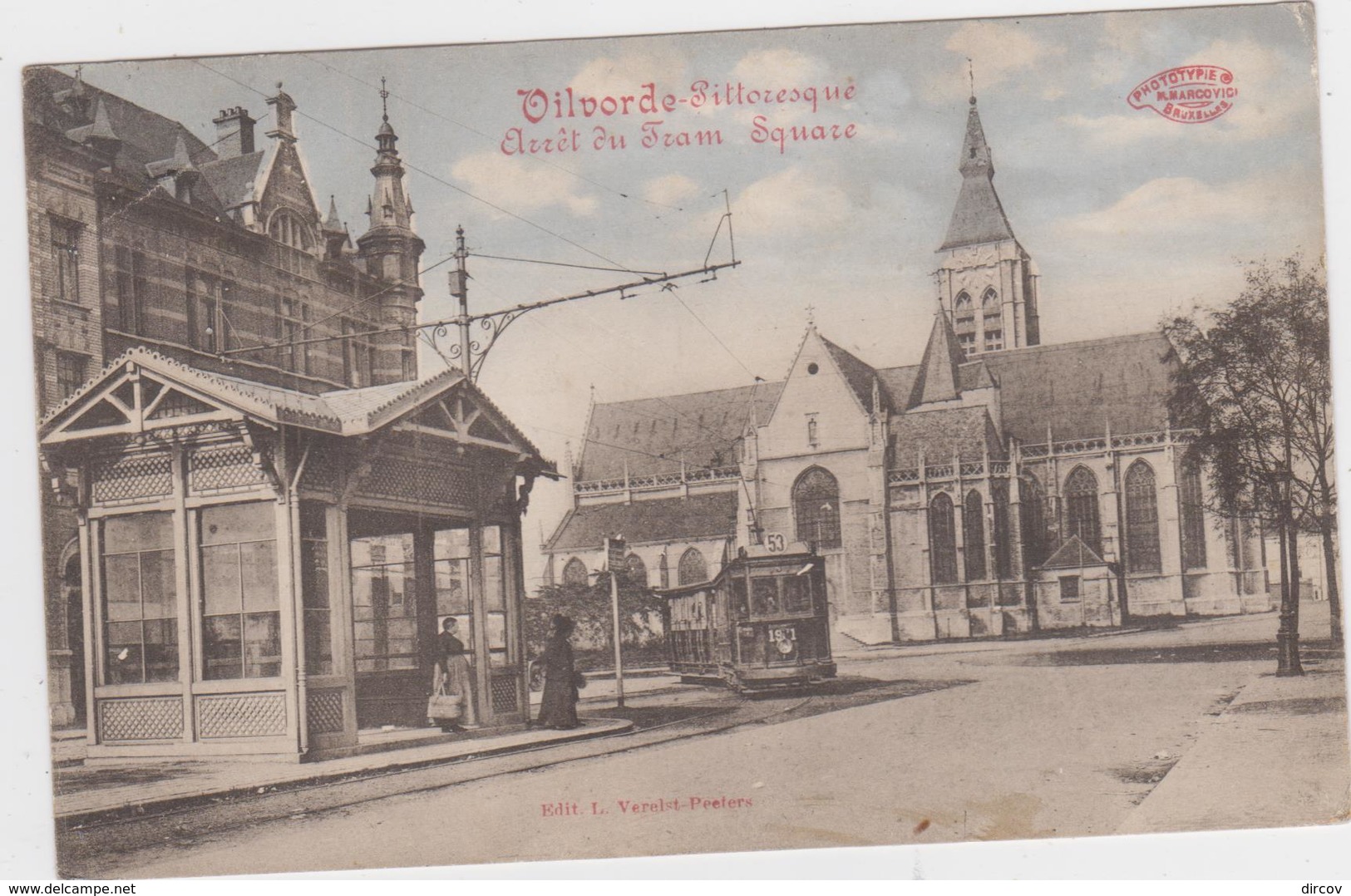 Vilvoorde - Kerk + Tram (gelopen Kaart Met Zegel) - Vilvoorde