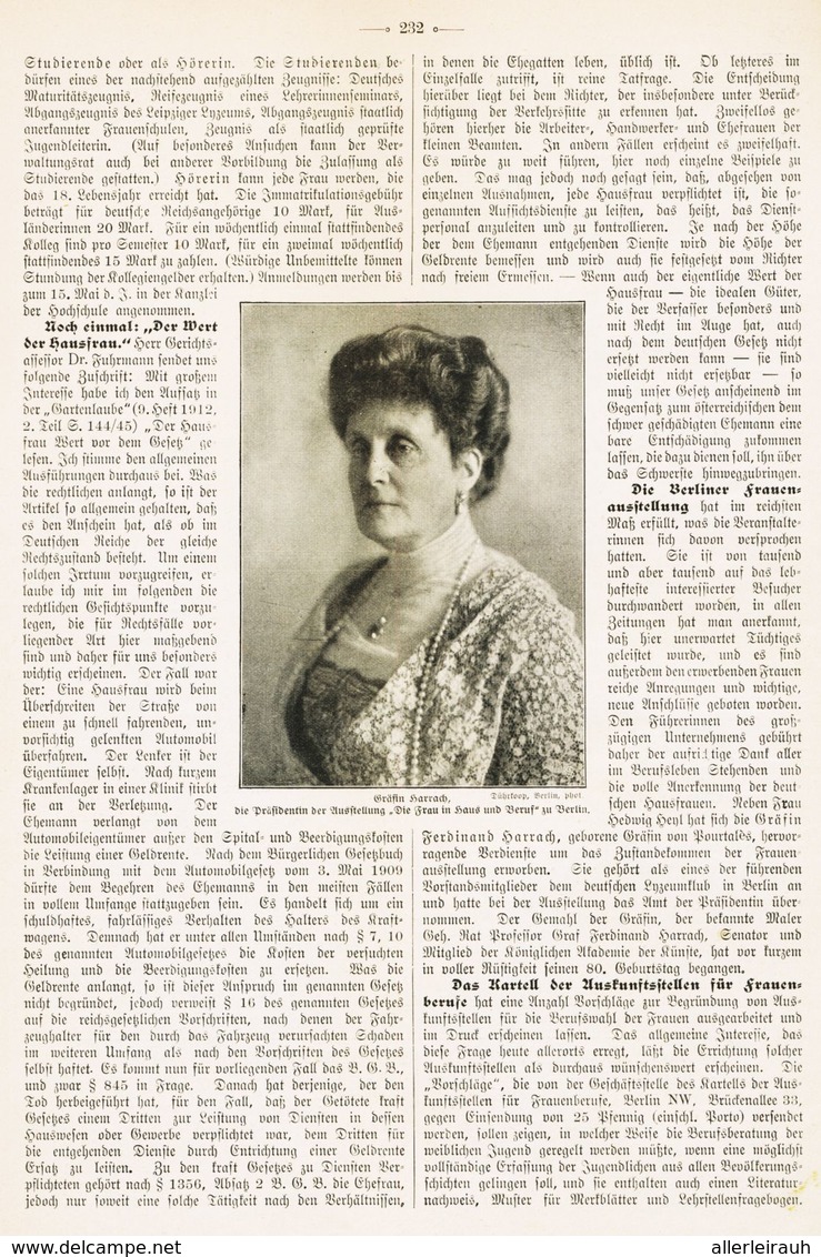 Hochschule Für Frauen,Wert Der Hausfrau U.a.  /  Artikel, Entnommen Aus Zeitschrift / 1912 - Other & Unclassified