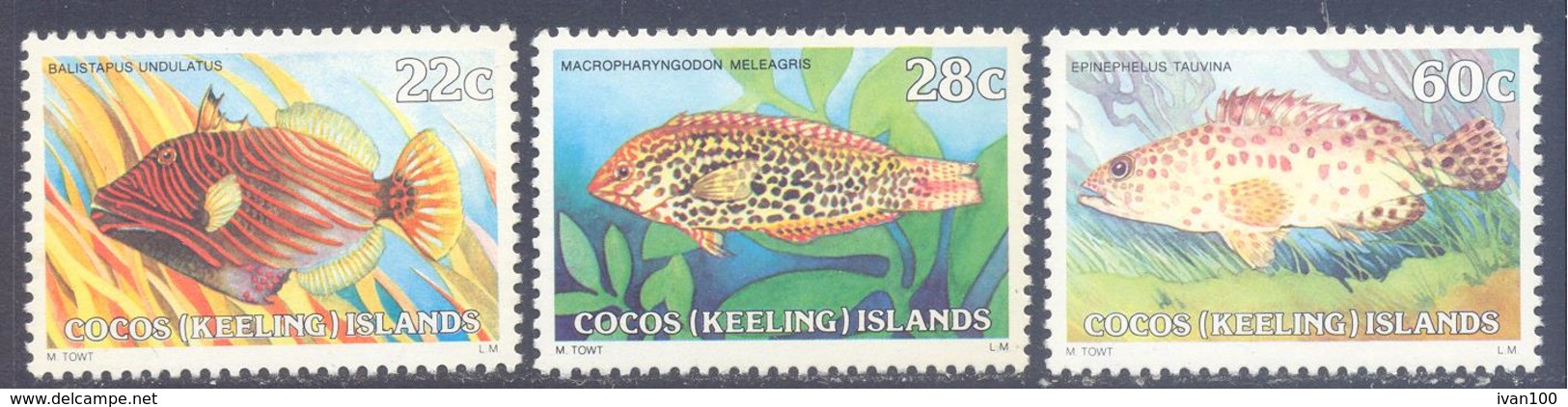 1980. Cocos(Keeling) Islands, Tropical Fishes, 3v, Mint/** - Kokosinseln (Keeling Islands)