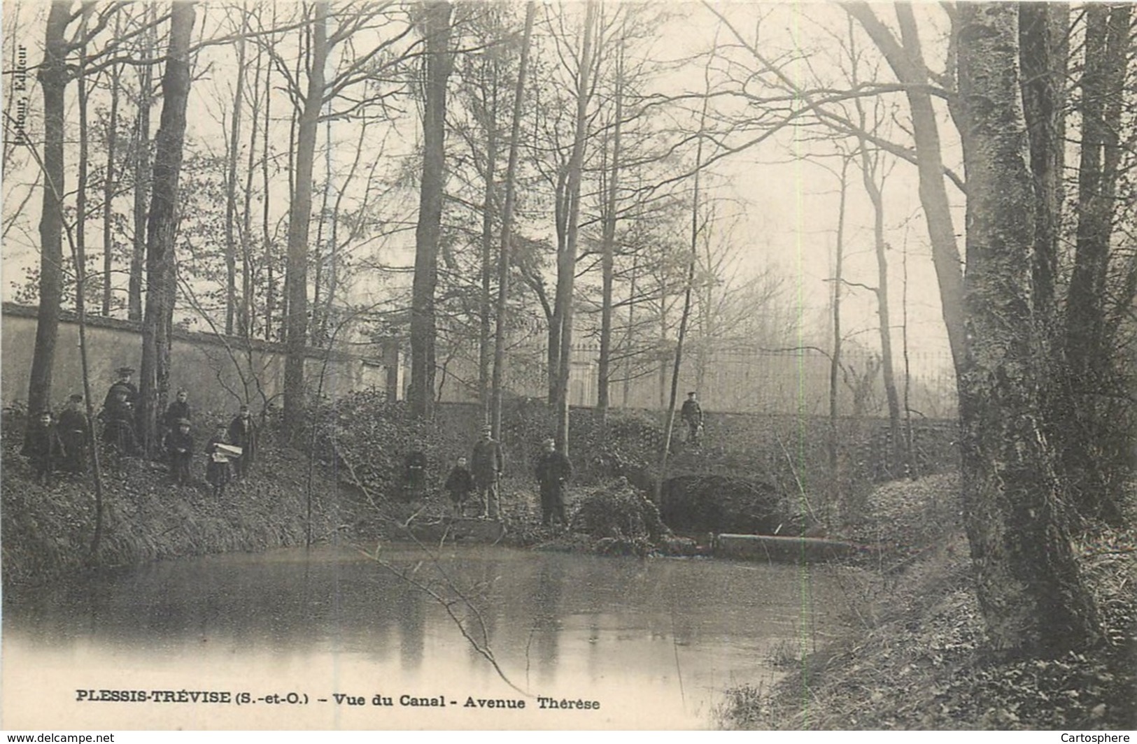 Lot 4 CPA 94 Val De Marne Le Plessis Trevise Vue Du Canal Avenue De La Queue - Pont Rustique - Avenue Thérèse Claire - La Queue En Brie