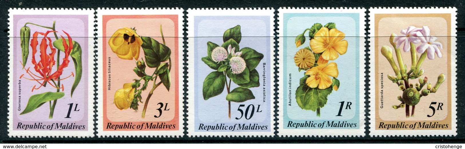 Maldive Islands 1979 Flowers Set HM (SG 827-831) - Malediven (1965-...)