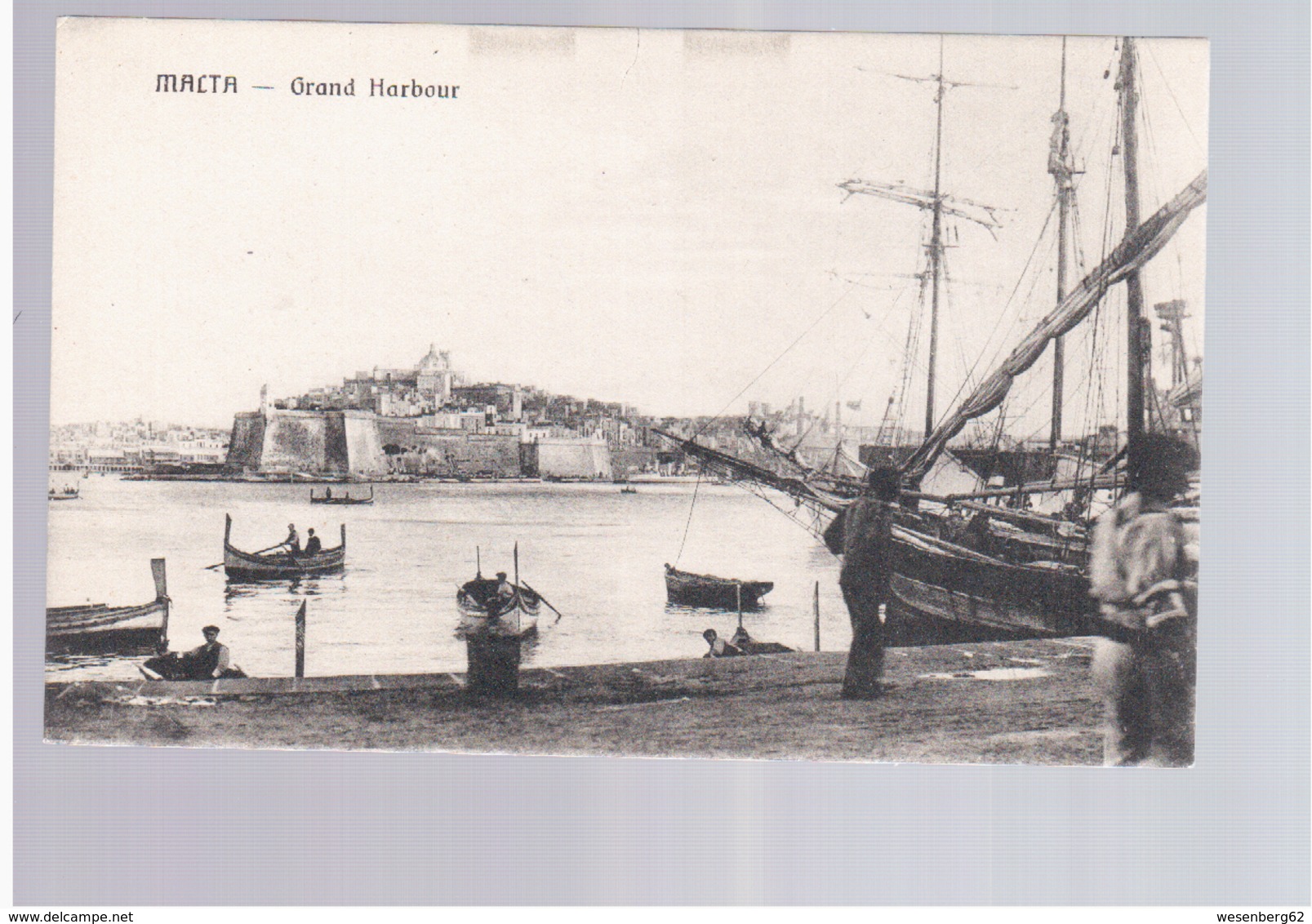 MALTA Grand Harbour Ca 1920 Old Postcard - Malta